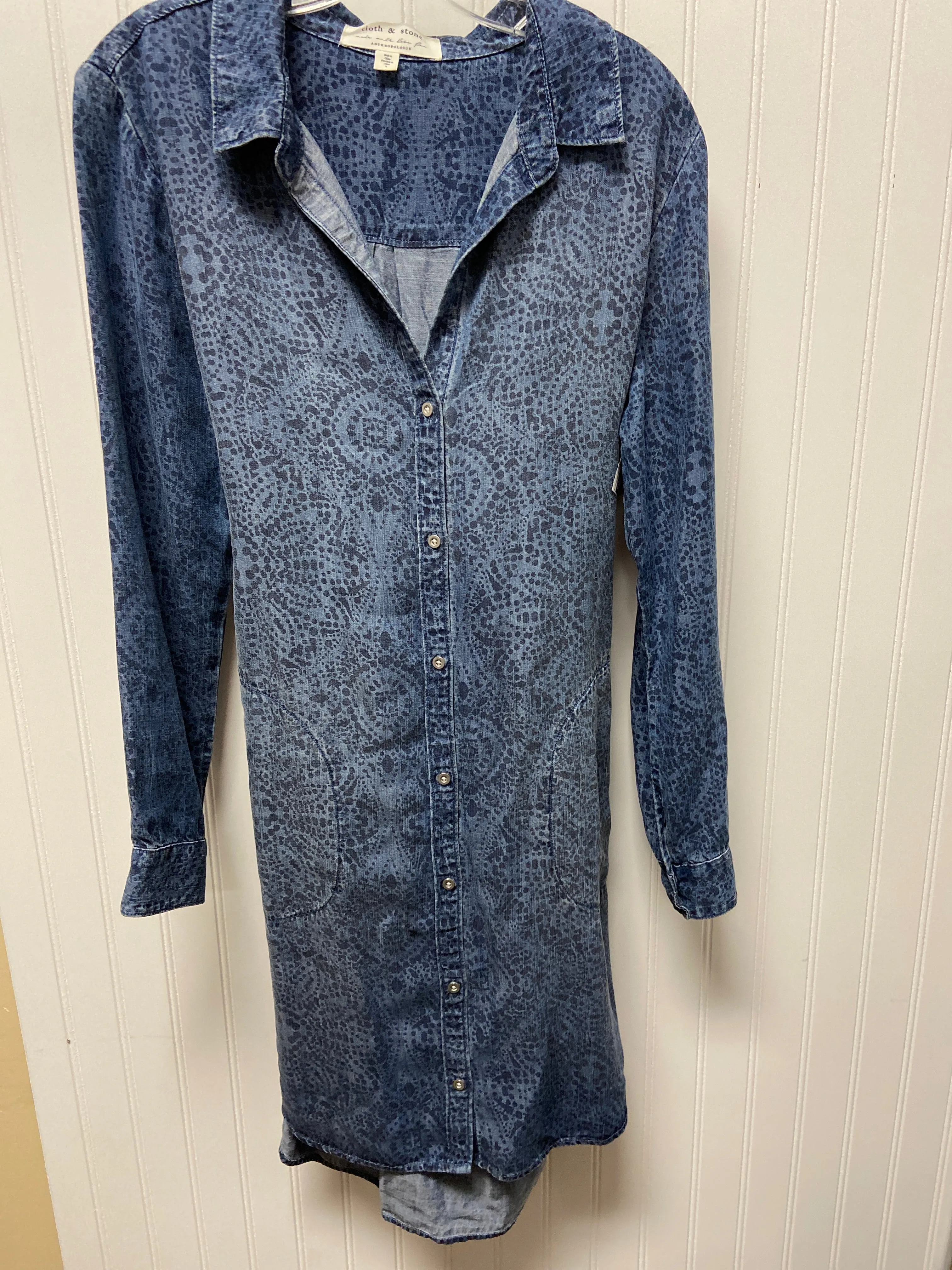 Blue Denim Dress Casual Short Cloth & Stone, Size S