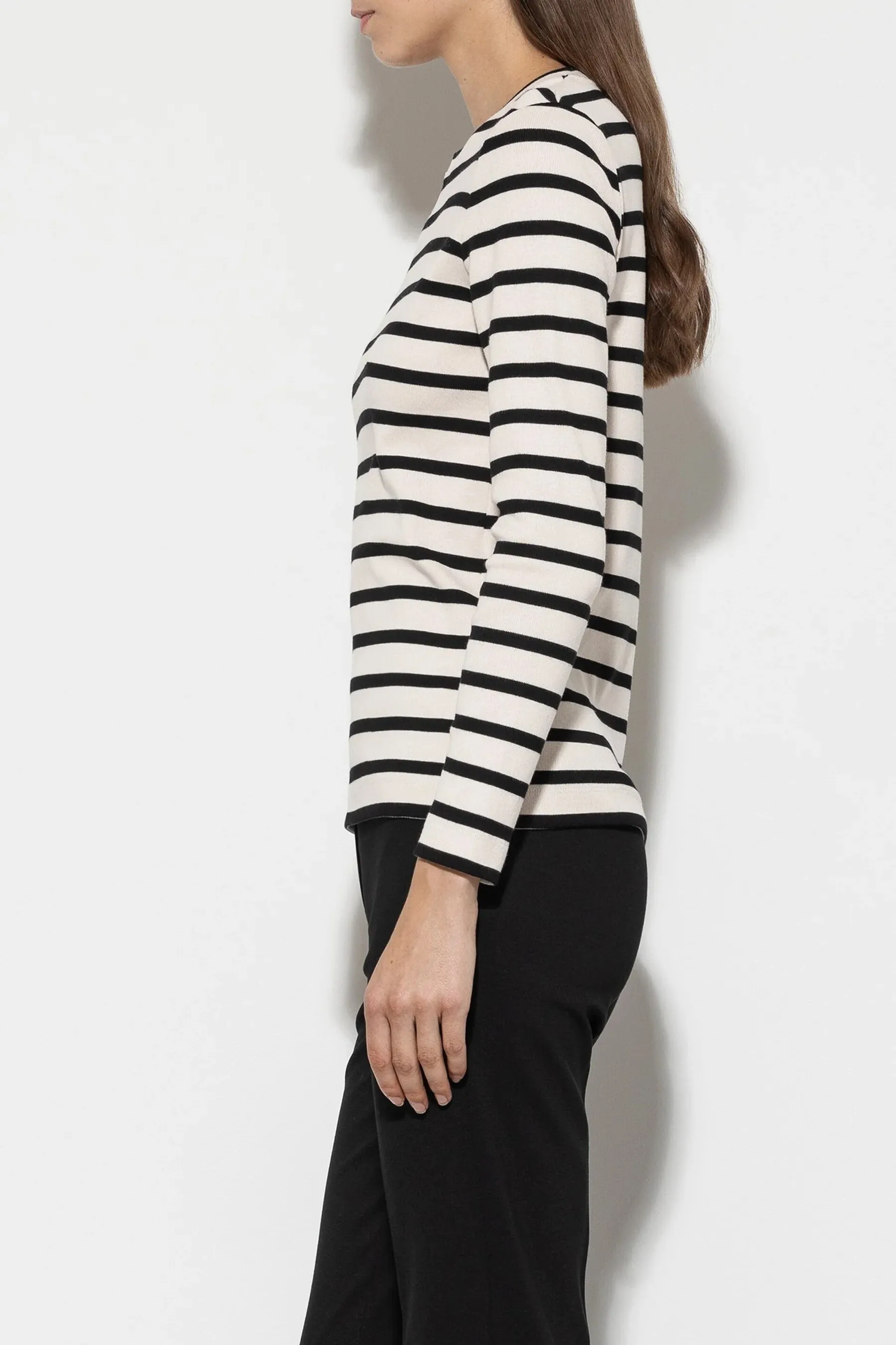 Eggshell & Black Striped T-Shirt