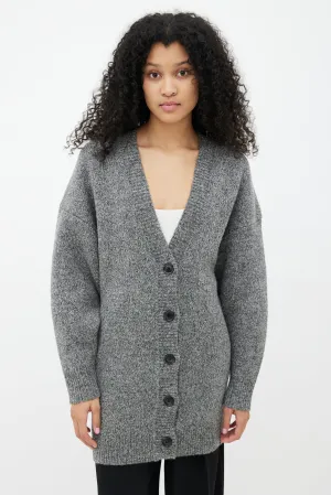 Grey Wool Blend Moana  Cardigan