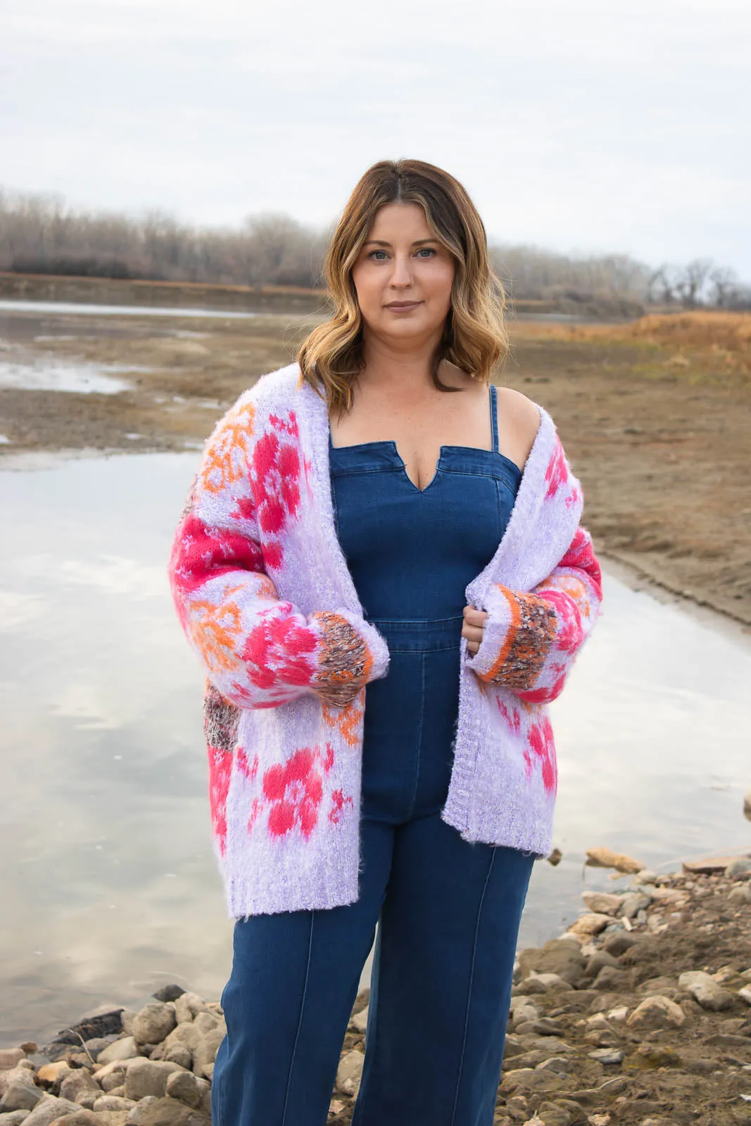 Kaydee Lavender & Pink Floral Cardigan