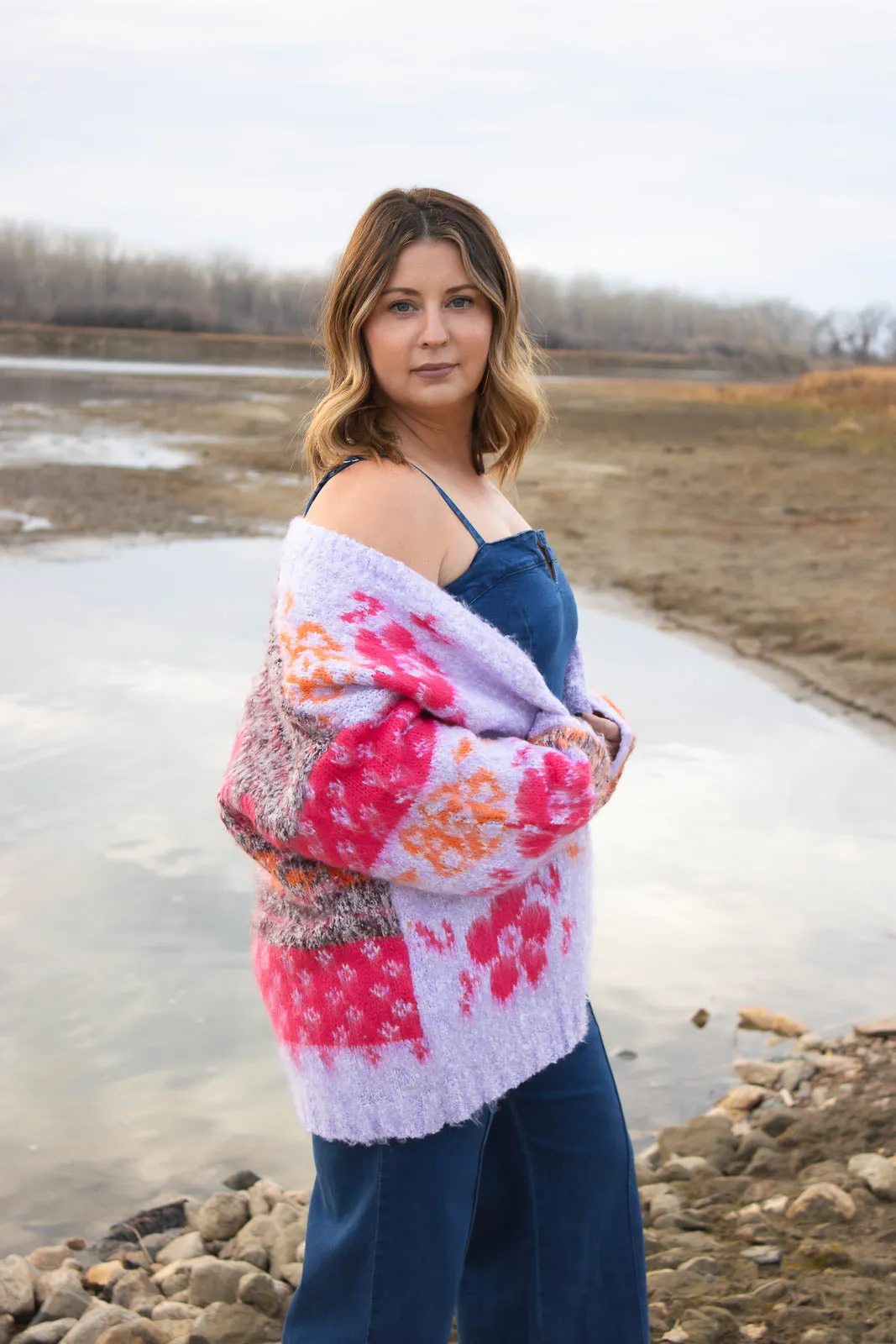 Kaydee Lavender & Pink Floral Cardigan
