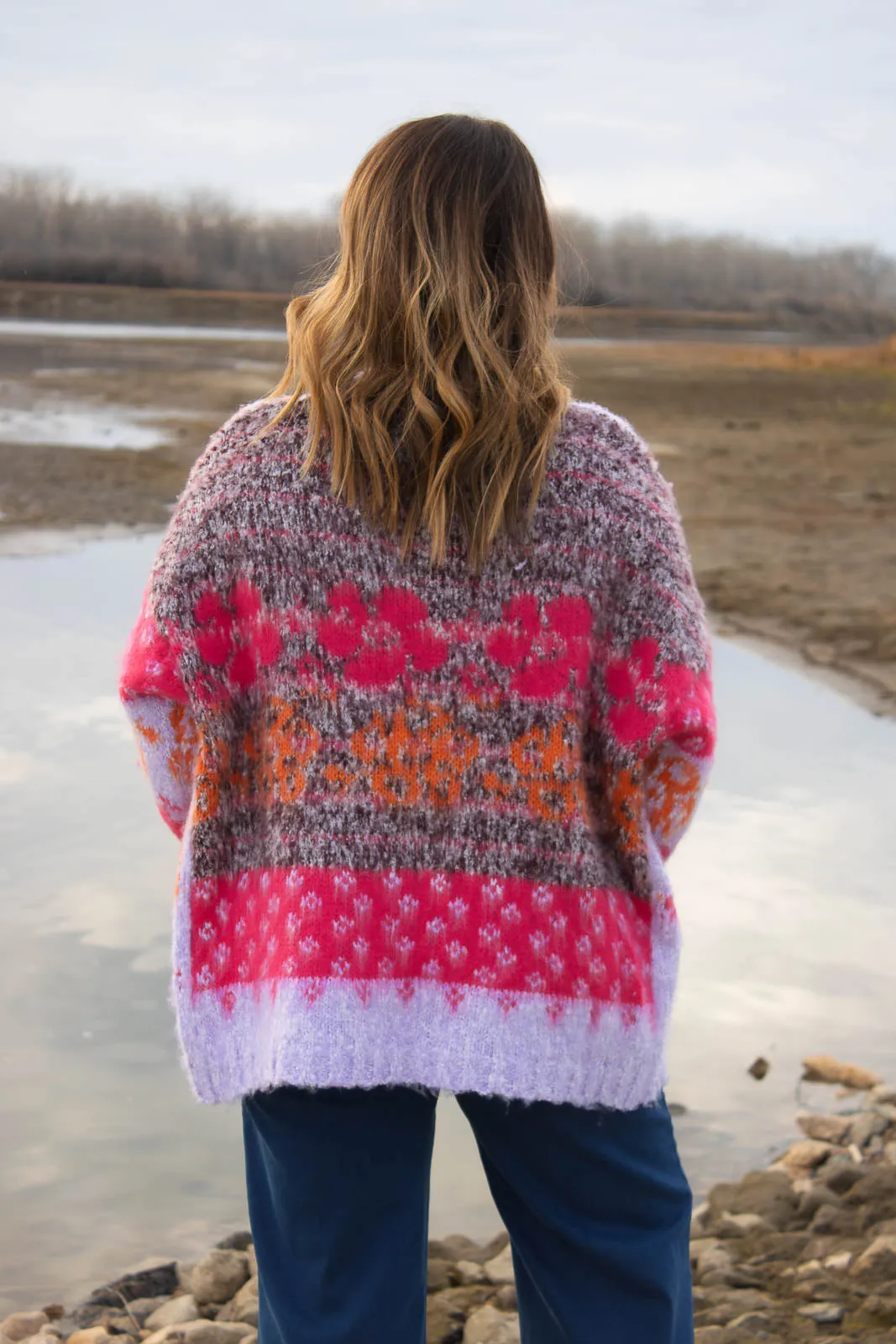 Kaydee Lavender & Pink Floral Cardigan