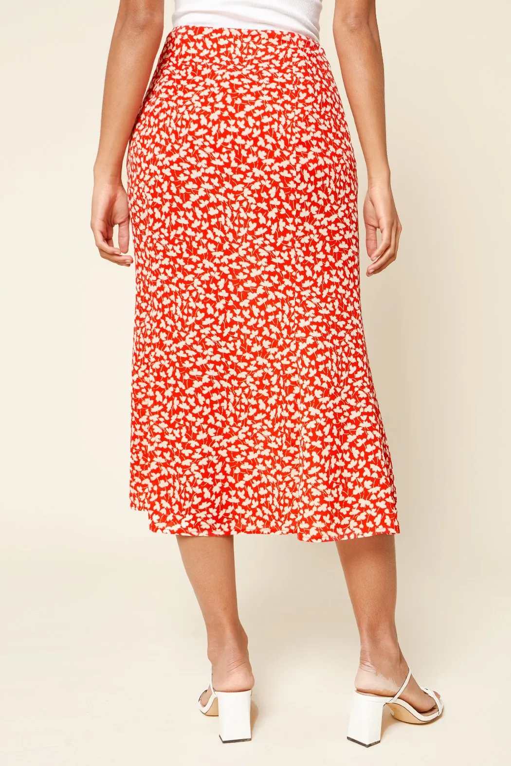 Pretty Fresh Floral Print Midi Skirt