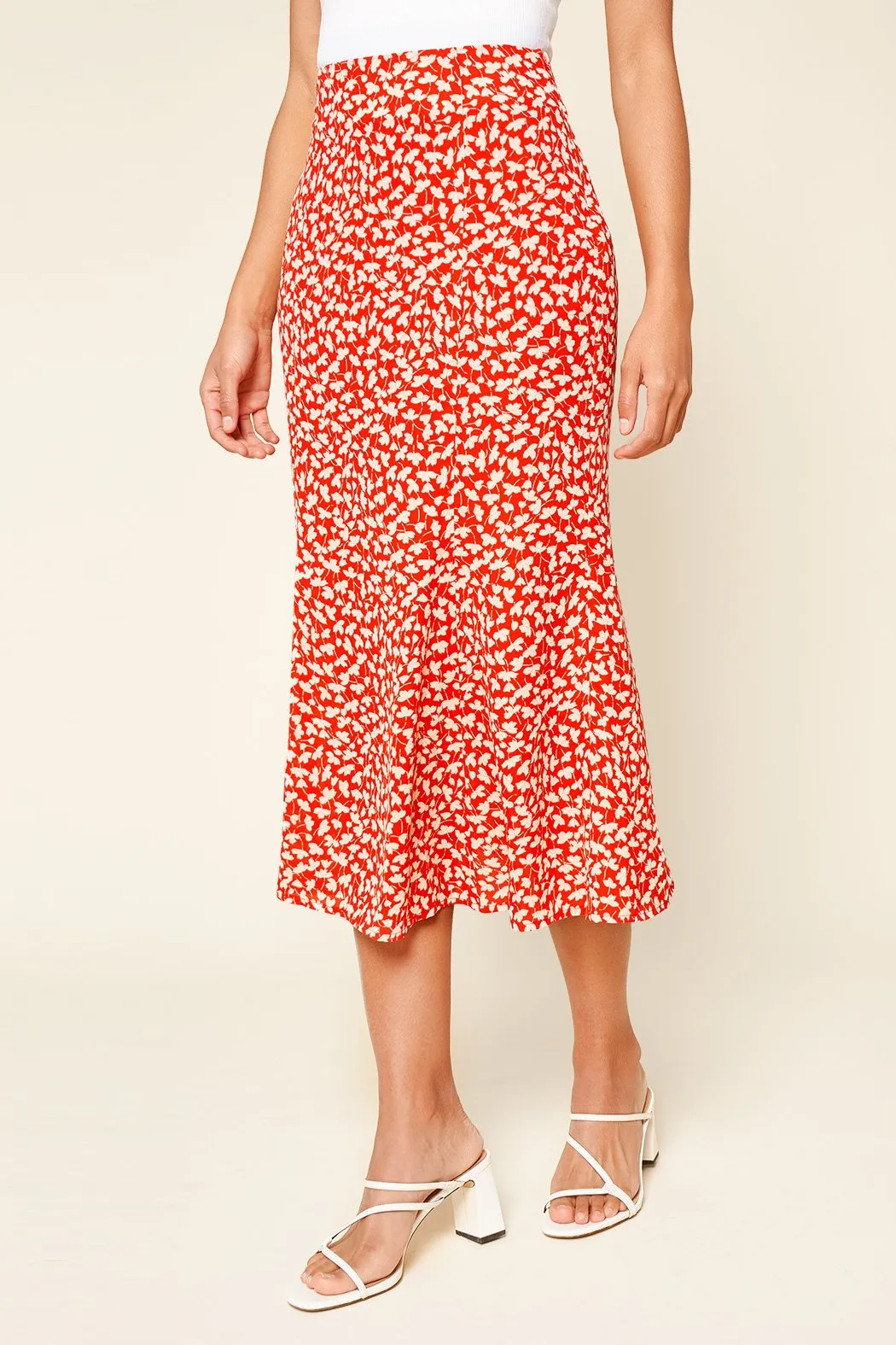 Pretty Fresh Floral Print Midi Skirt