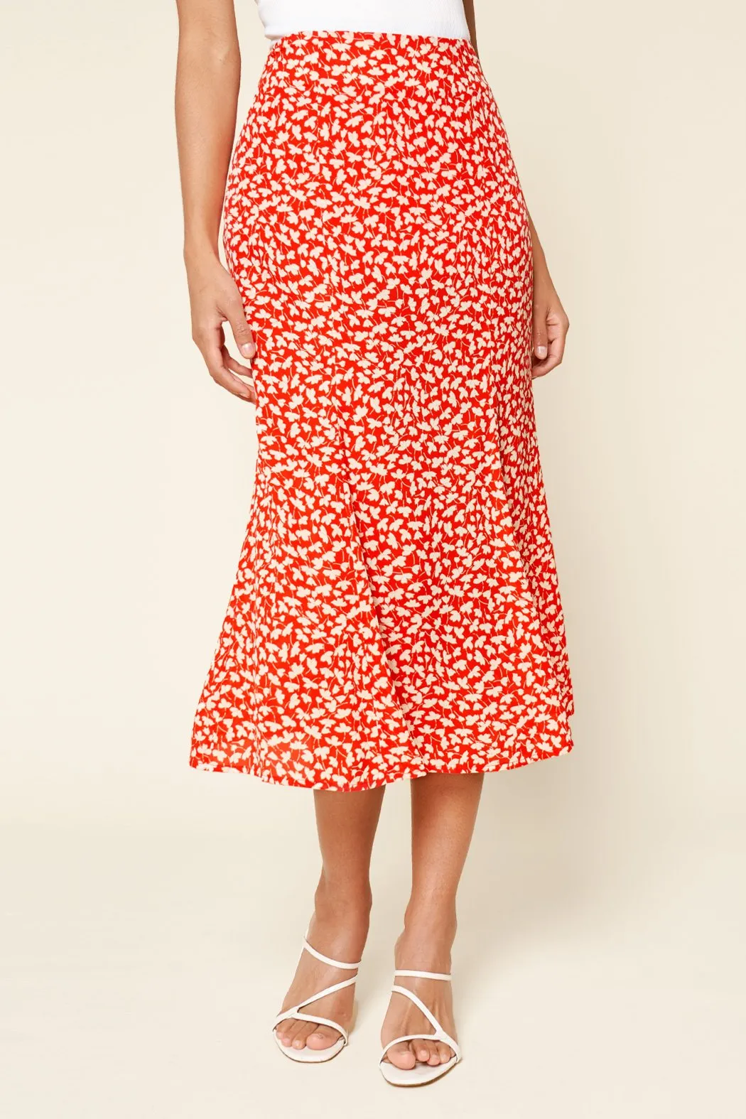 Pretty Fresh Floral Print Midi Skirt