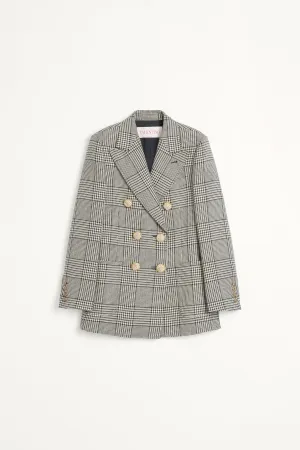 VALENTINO | HOUNDSTOOTH WOOL BLAZER JACKET