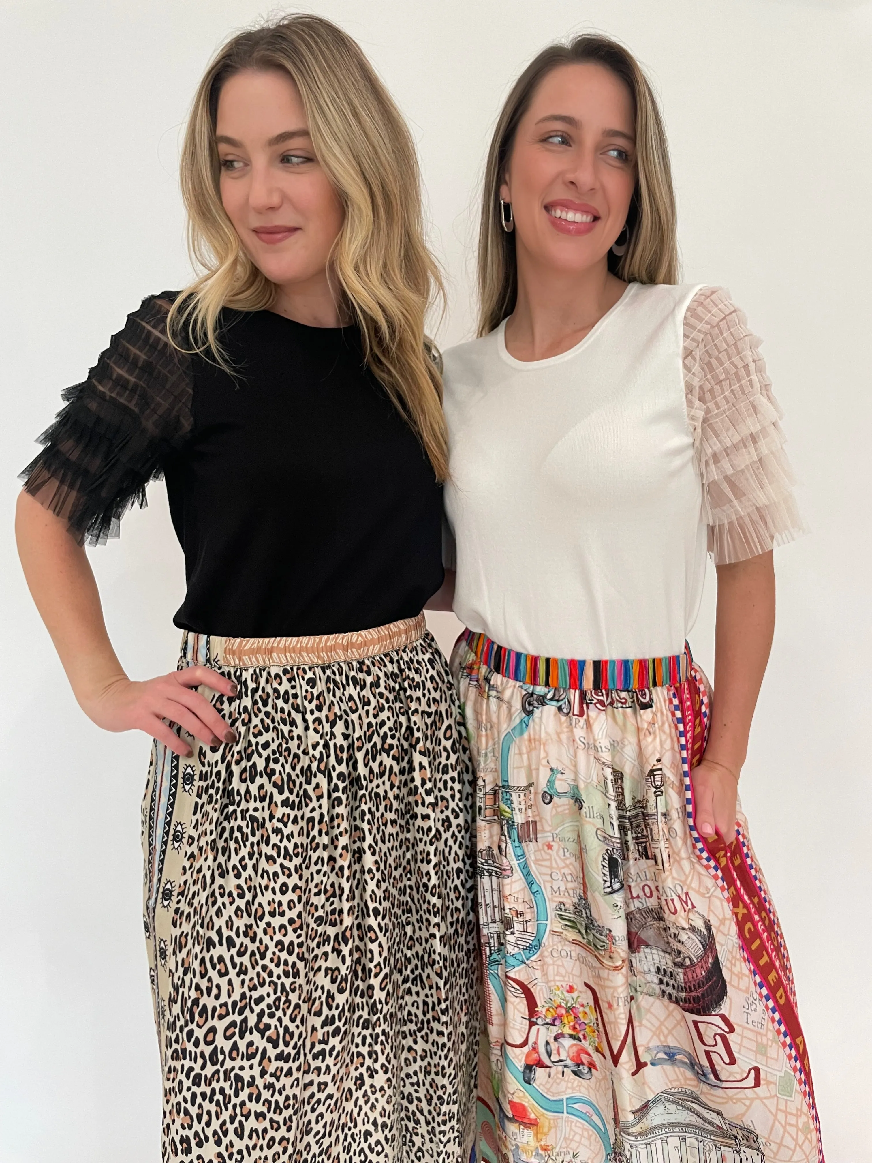 Vanessa Rouge Printed Midi Skirt