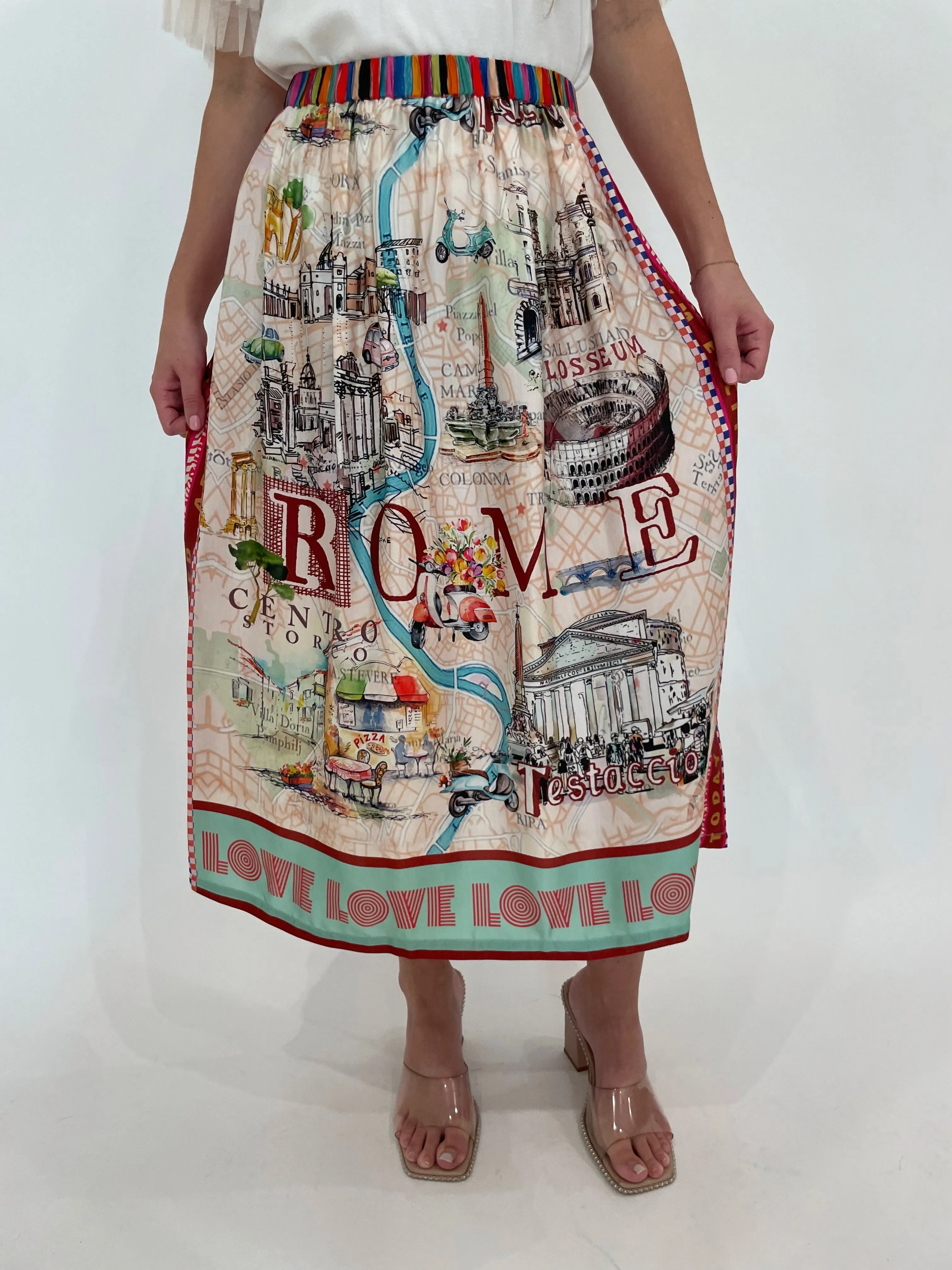 Vanessa Rouge Printed Midi Skirt