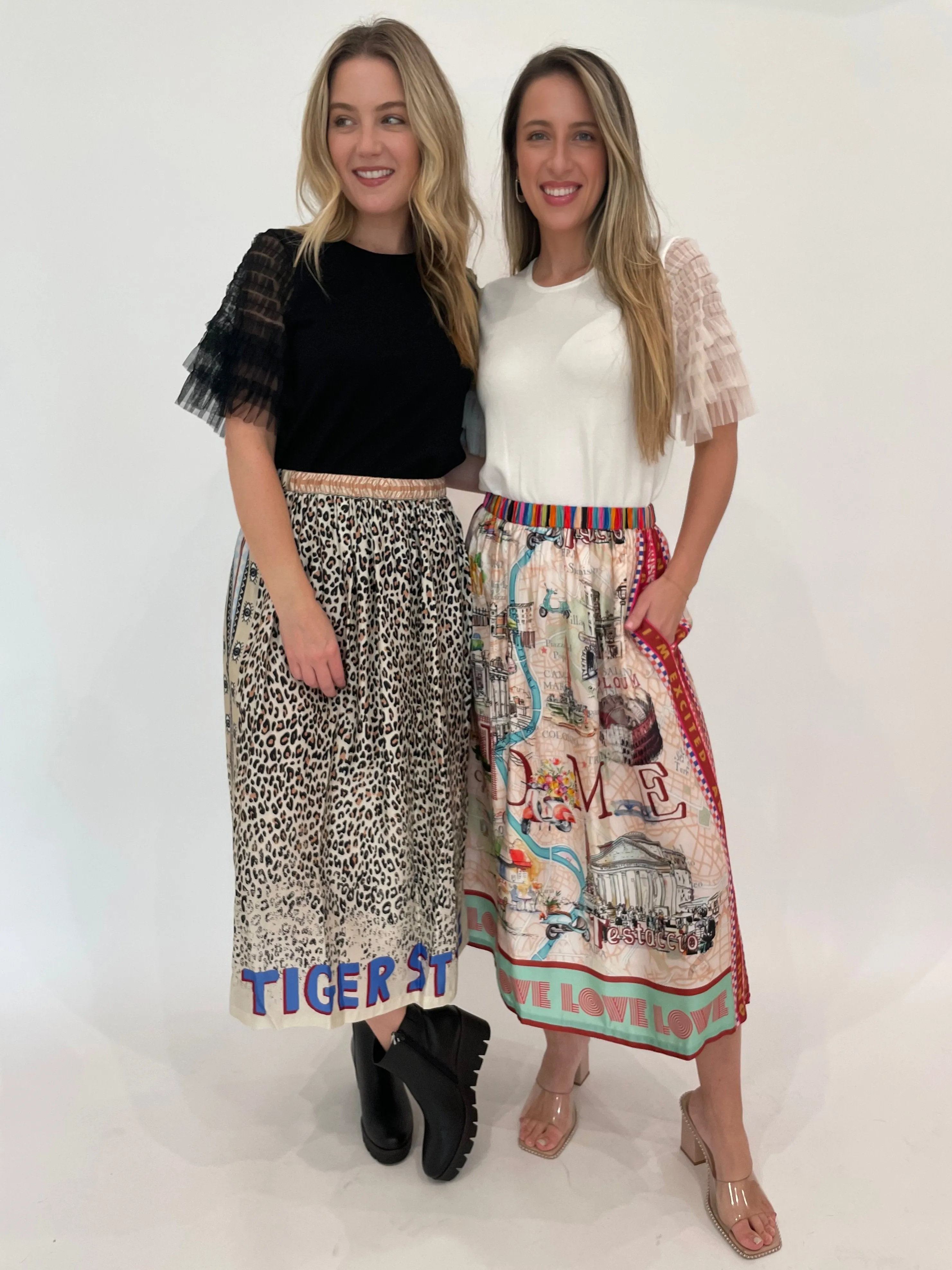 Vanessa Rouge Printed Midi Skirt