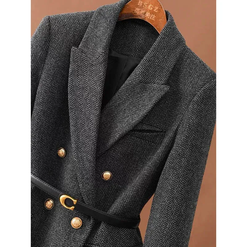 Vintage Woolen Belted Jacket
