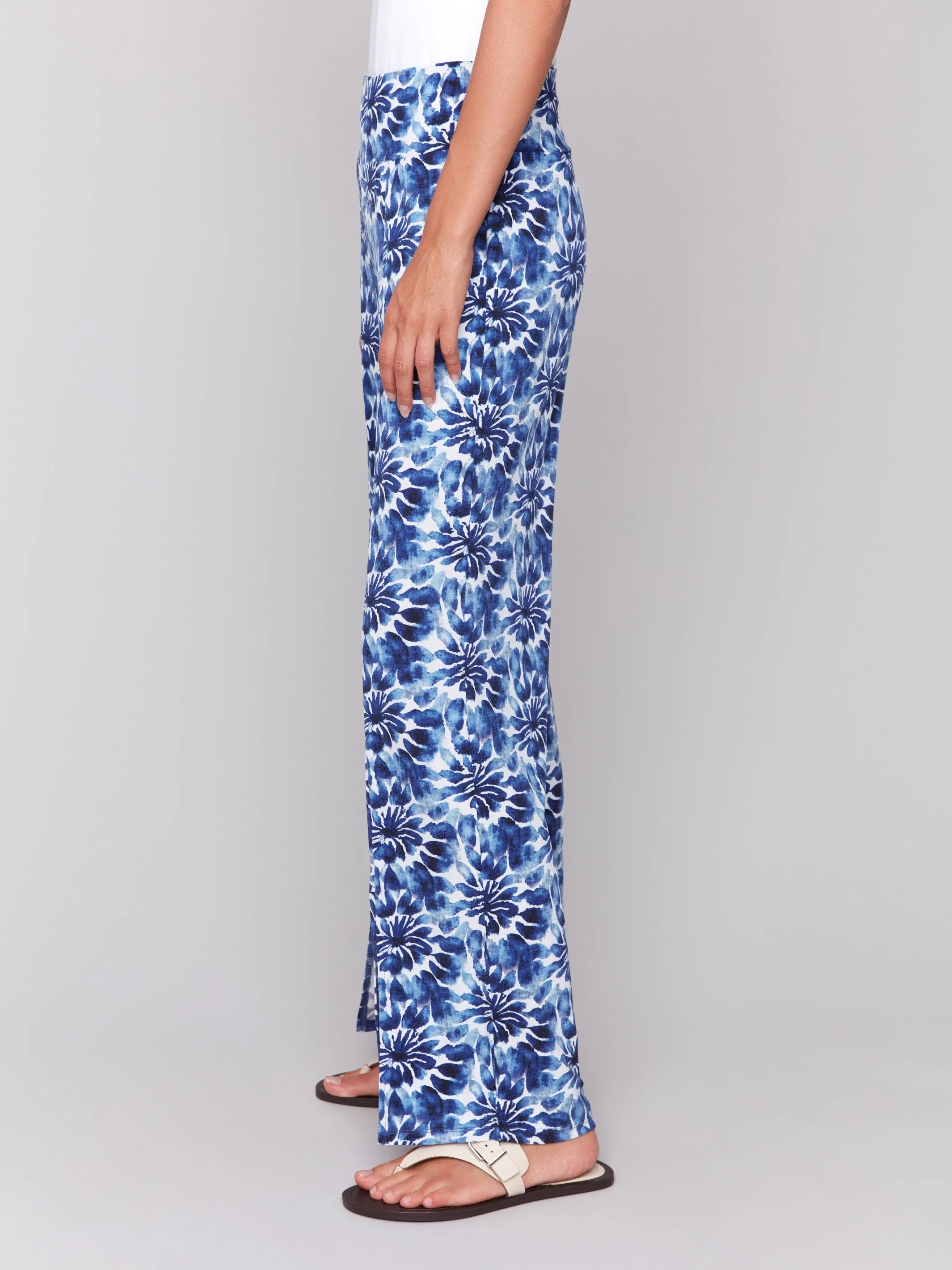 Wide Leg Pants with Front Slits - Lily